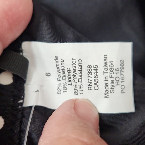 J. CREW black with white polka dot off-the-shoulder one piece swimsuit - Picture 5 of 6